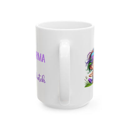 Karma Is a Biatch – Funny Yoga Girl Ceramic Mug (11oz & 15oz)