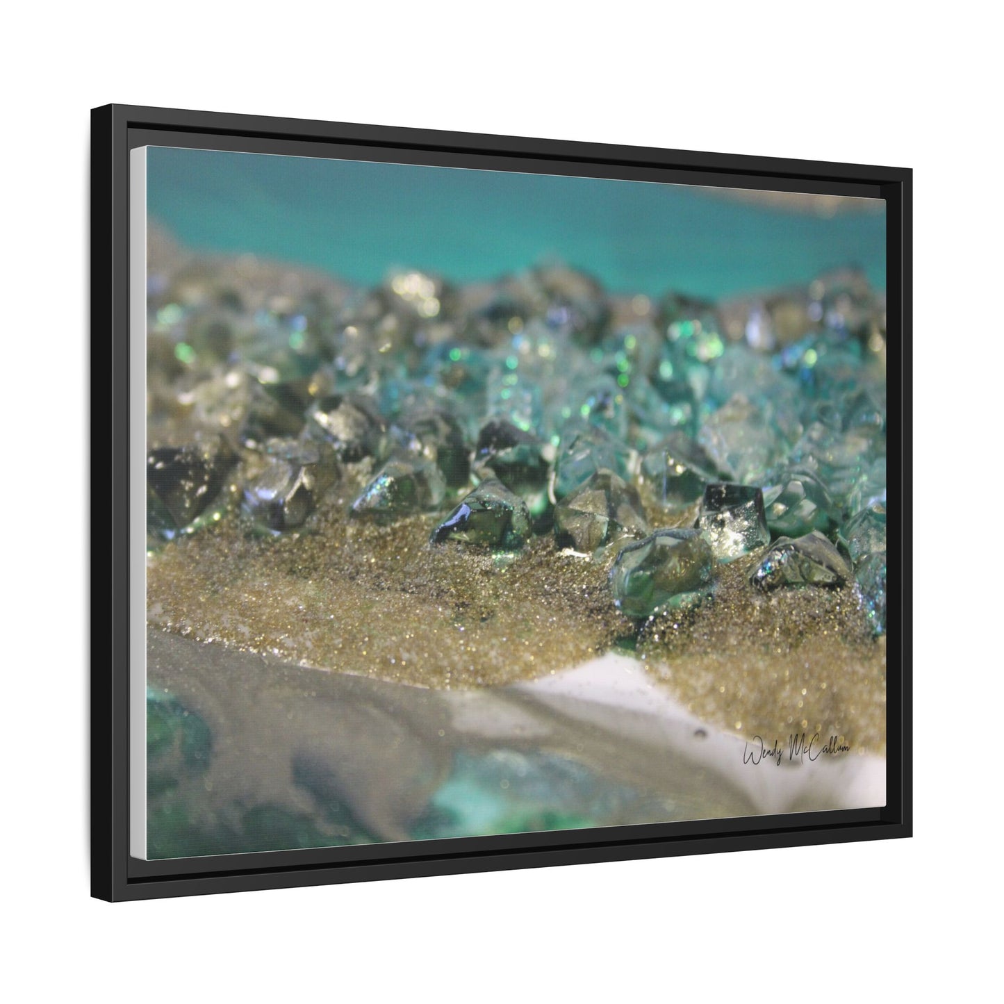 Dioptase Framed Canvas Art - Elegance