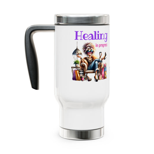 Healing in Progress – Strong Woman Empowerment Stainless Steel Travel Mug (14oz)