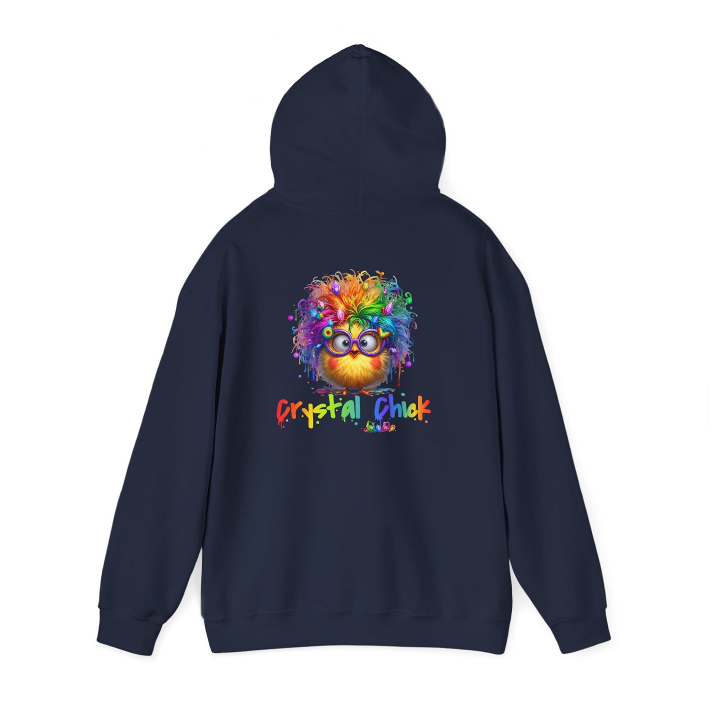 Crystal Chick Hoodie – Cute Rainbow Chick with Crystals | For Crystal Lovers & Spiritual Souls