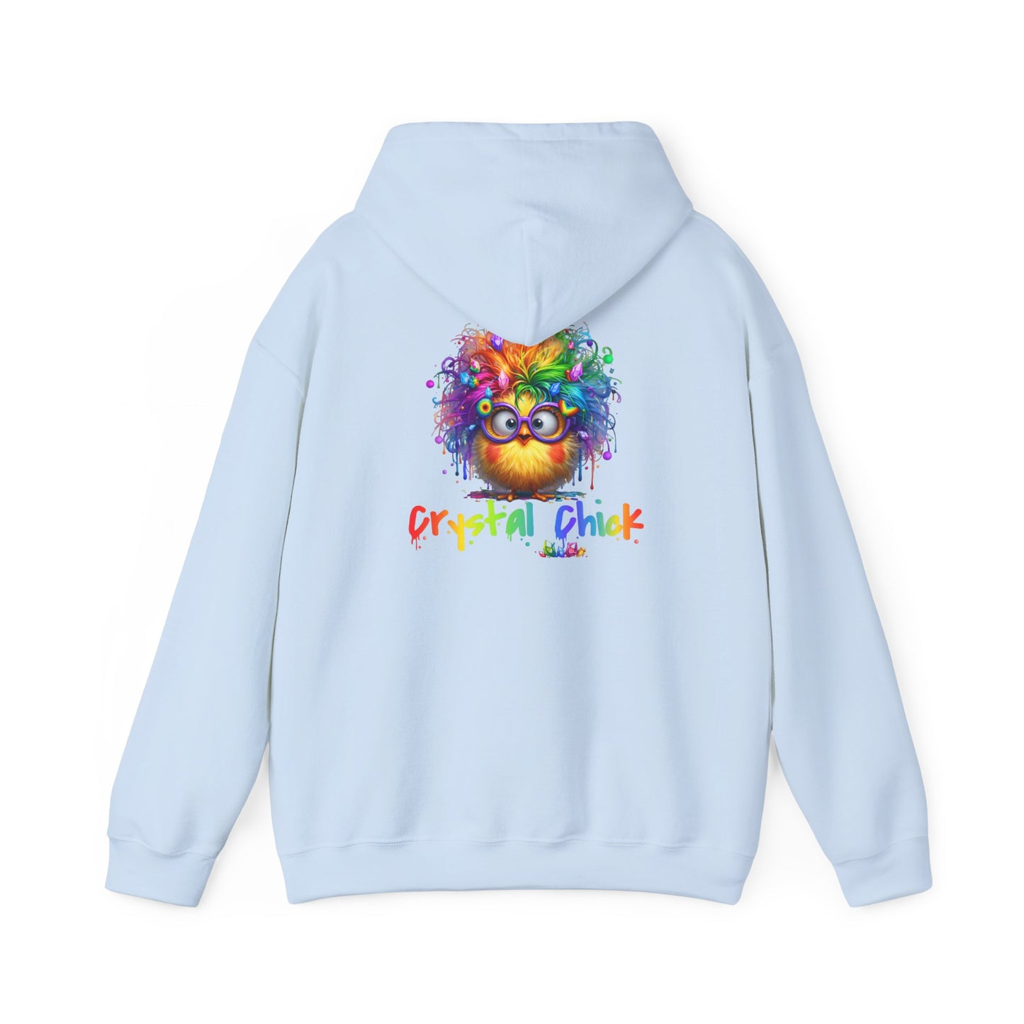 Crystal Chick Hoodie – Cute Rainbow Chick with Crystals | For Crystal Lovers & Spiritual Souls