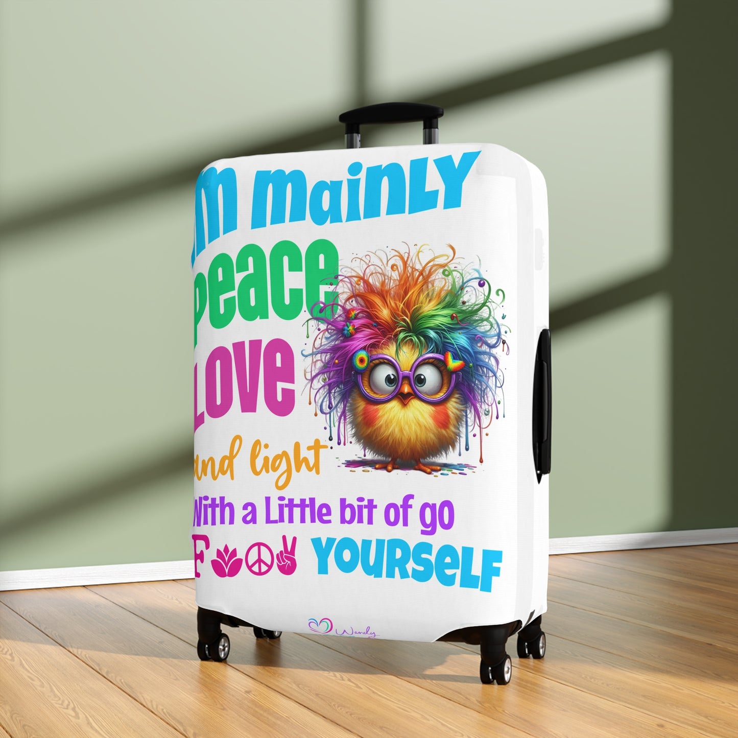 Im mainly peace love & Light - Luggage Cover