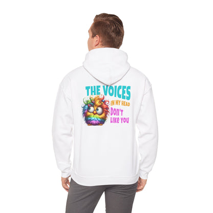 The Voices in My Head Don’t Like You – Funny Rainbow Chick Hoodie