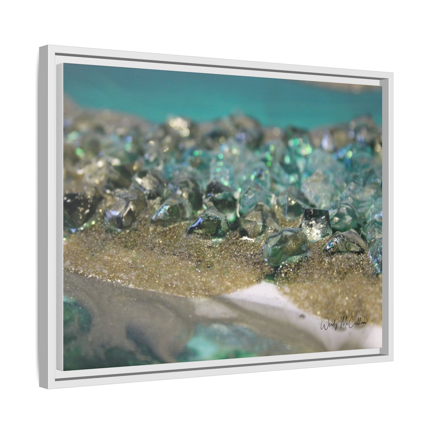 Dioptase Framed Canvas Art - Elegance
