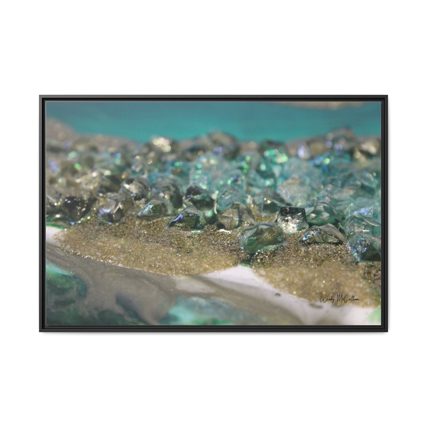 Dioptase Framed Canvas Art - Elegance