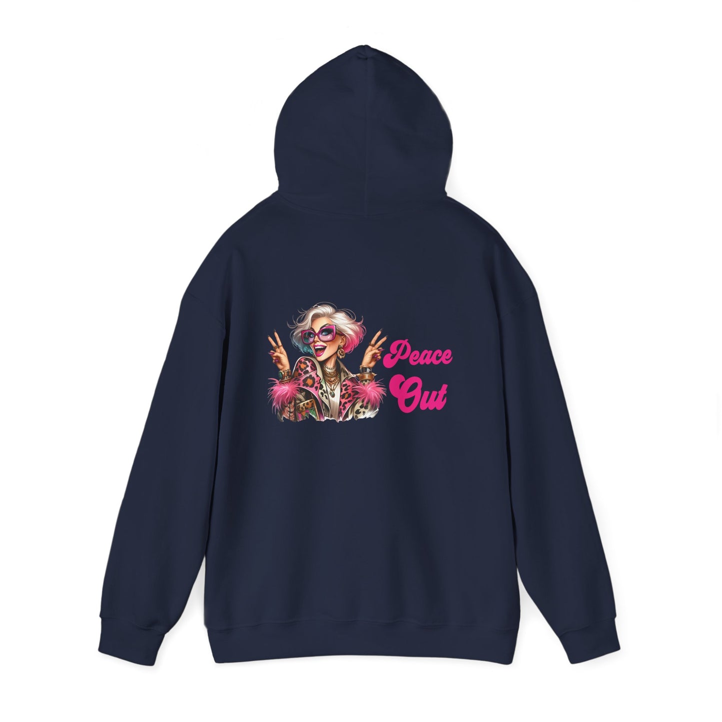 Peace Out – Glam Confidence Woman in Her Prime Hoodie