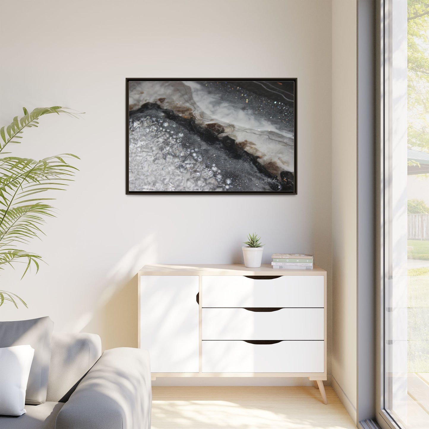 Grey Moonstone Framed Print - Opulence