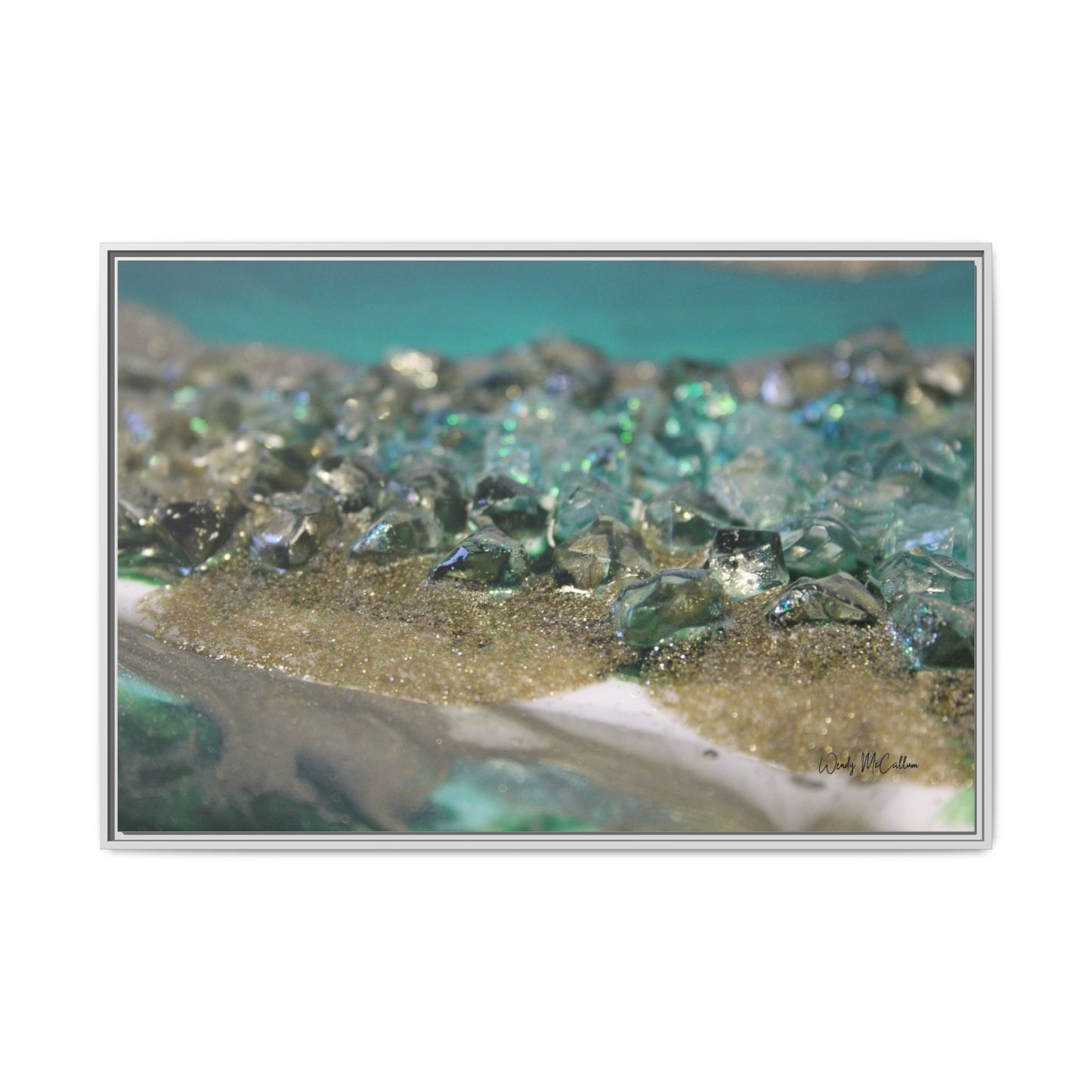 Dioptase Framed Canvas Art - Elegance