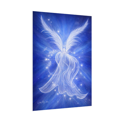Archangel Michael Protection Giclée Print – Vibrant Blue Angel Frequency Art