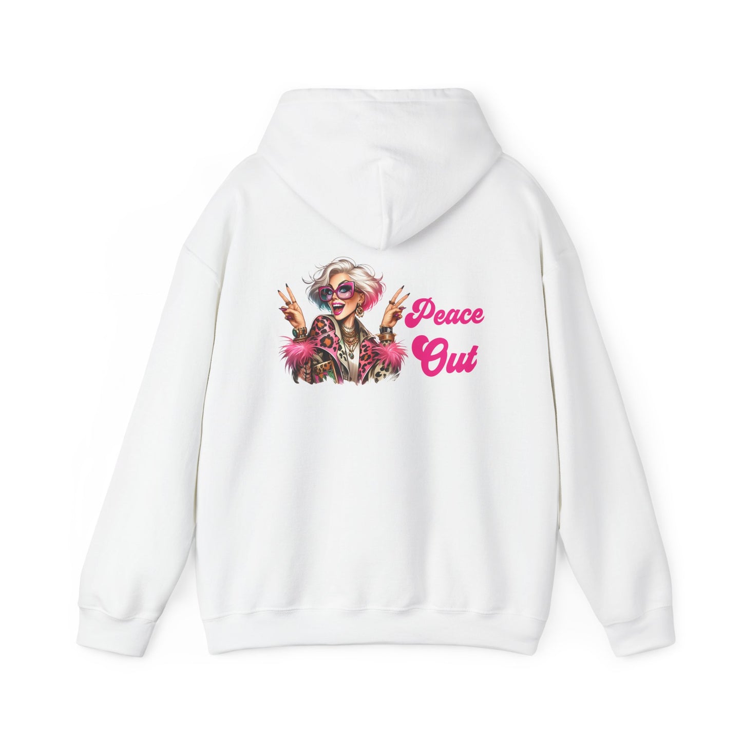Peace Out – Glam Confidence Woman in Her Prime Hoodie