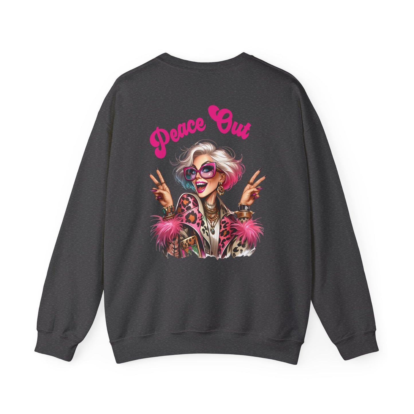 Peace Out – Glam Confidence Woman in Her Prime Sweatshirt