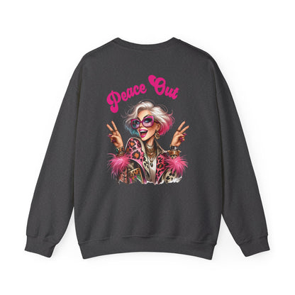 Peace Out – Glam Confidence Woman in Her Prime Sweatshirt