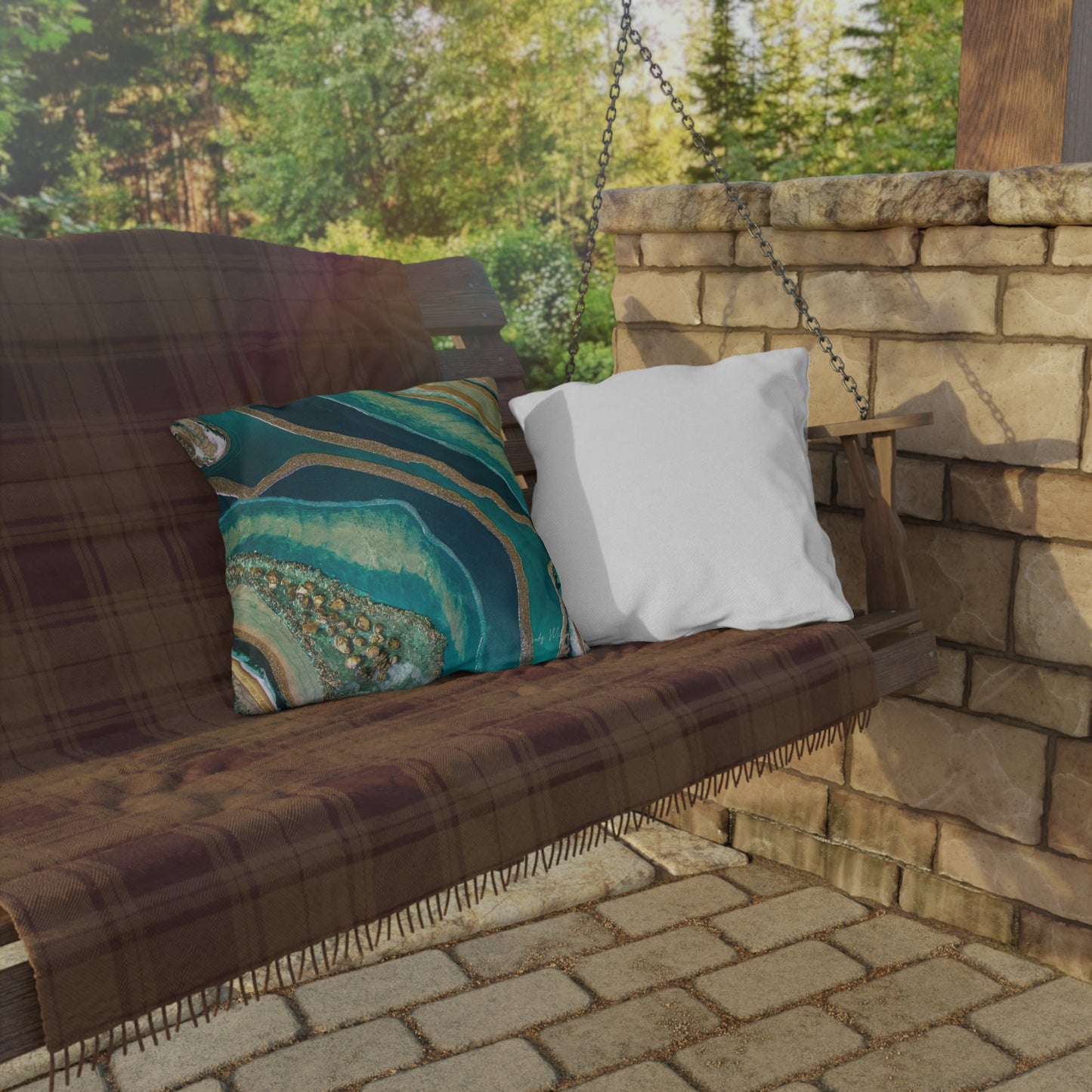 Dioptase Splendour Outdoor Pillow - Patio Cushion