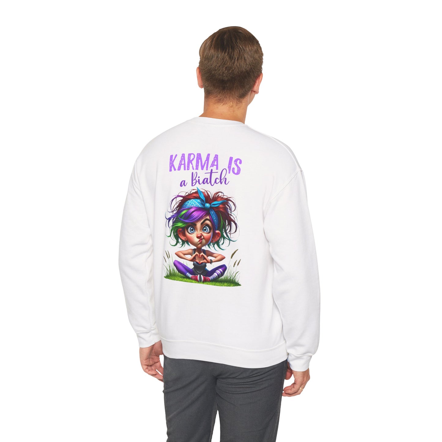 Karma Is a Biatch – Cute but Savage Yoga Girl Sweatshirt