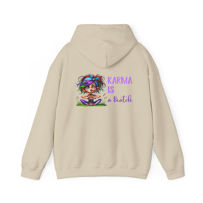 Karma Is a Biatch – Cute but Savage Yoga Girl Hoodie