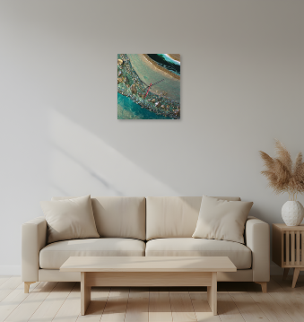 Dioptase Square Glass Wall Clock - Grace