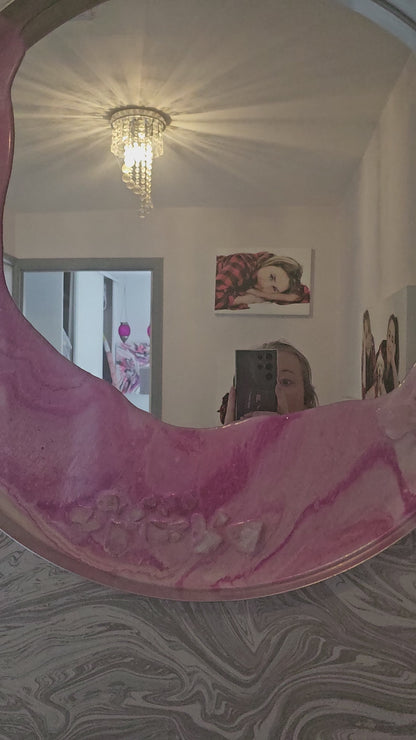 Healing Energy Resin Frequency Art Mirror: Embrace Self-Love, Heal from Loss, and Open Your Heart to True Love