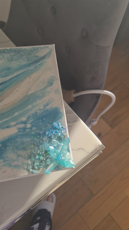 Copy of Aqua Serenity Resonance - Mini Geode Art   4/4 in series