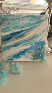 Copy of Aqua Serenity Resonance - Mini Geode Art   4/4 in series
