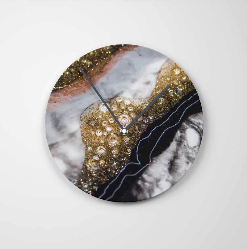 Alchemy Round Glass Wall Clock - Elegance