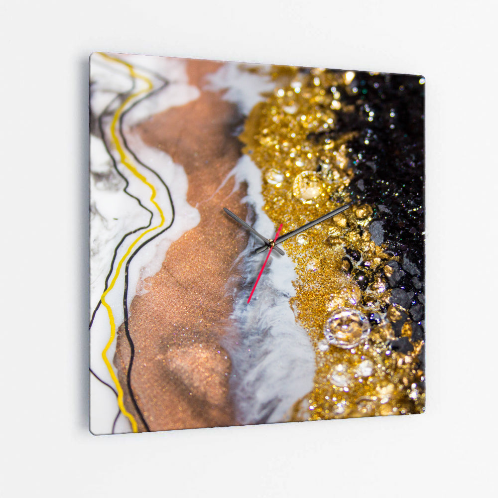 Alchemy Square Glass Wall Clock - Grace