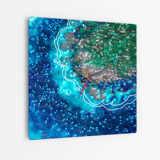 Archipelago Square Glass Wall Clock - Opulence