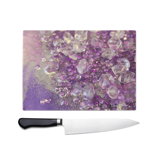 Amethyst Dreams Glass Chopping Board - Opulence