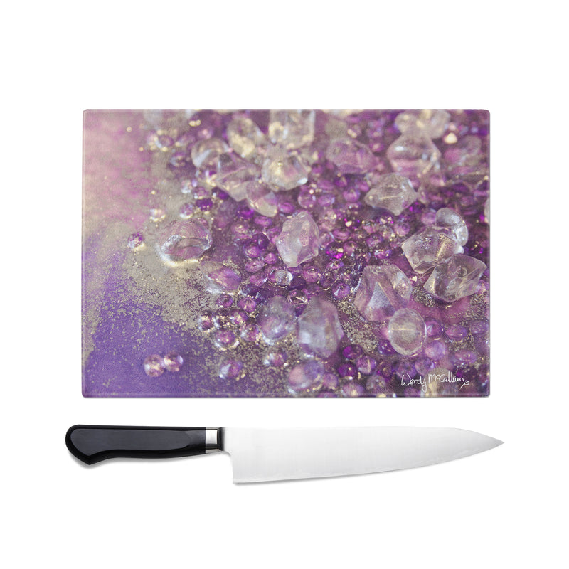 Amethyst Dreams Glass Chopping Board - Opulence