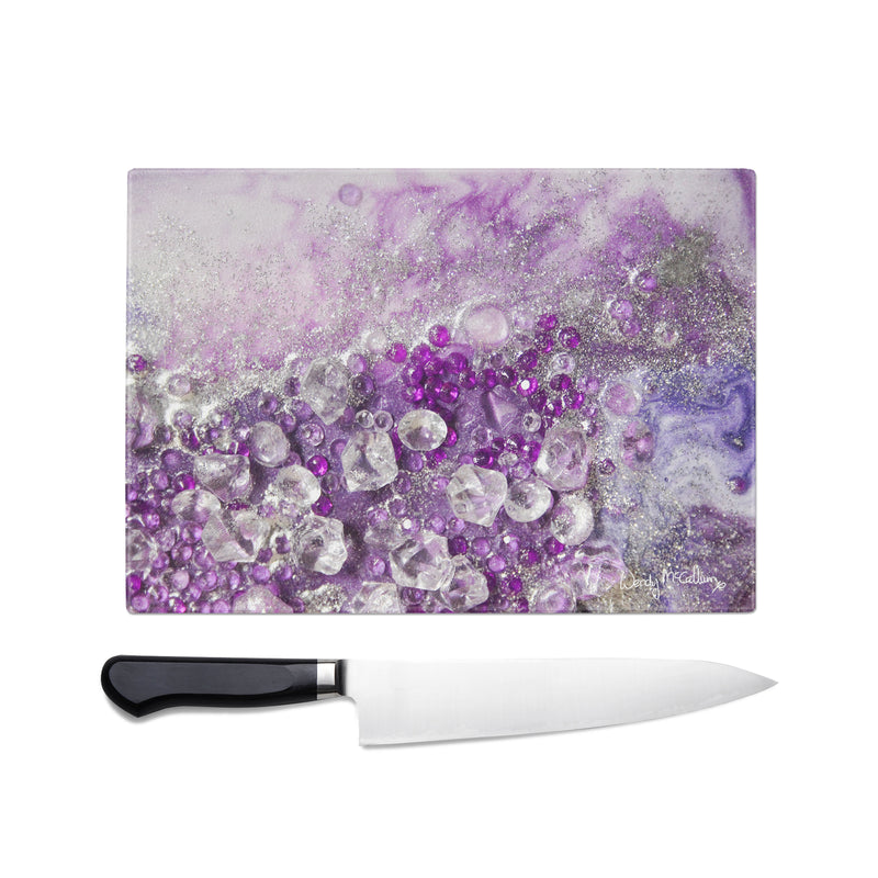 Amethyst Dreams Glass Chopping Board - Elegance