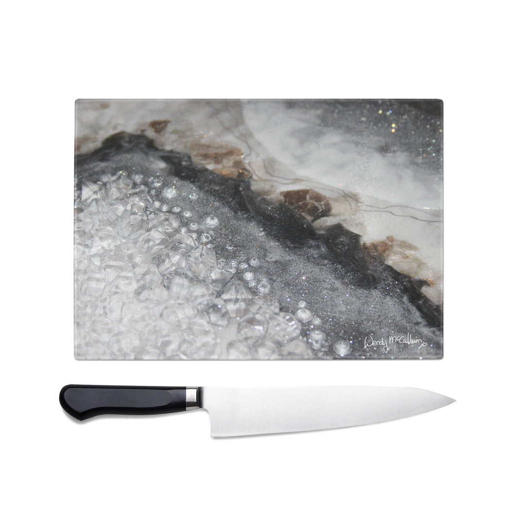 Grey Moonstone Glass Chopping Board - Opulence