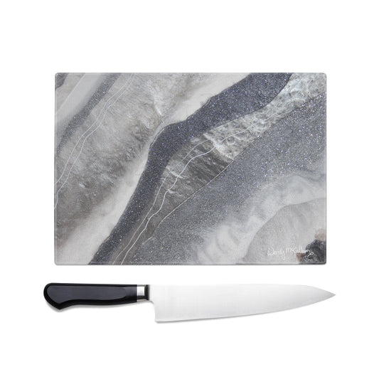 Grey Moonstone Glass Chopping Board - Grace
