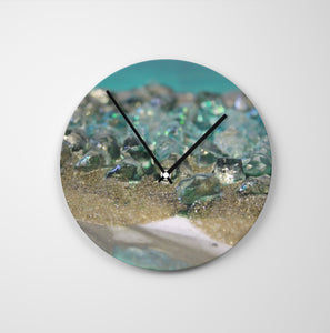 Dioptase Round Glass Wall Clock - Elegance