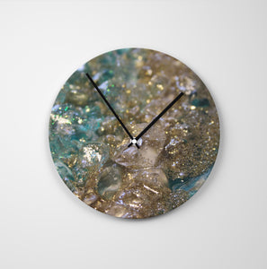Dioptase Round Glass Wall Clock - Opulence