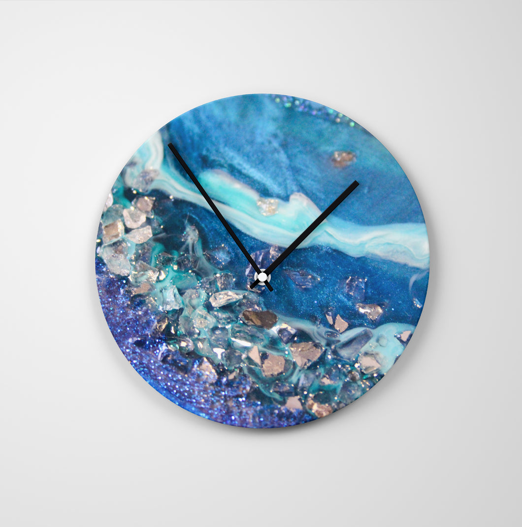 Elucidation Round Glass Wall Clock - Elegance