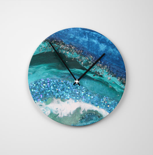 Elucidation Round Glass Wall Clock - Grace