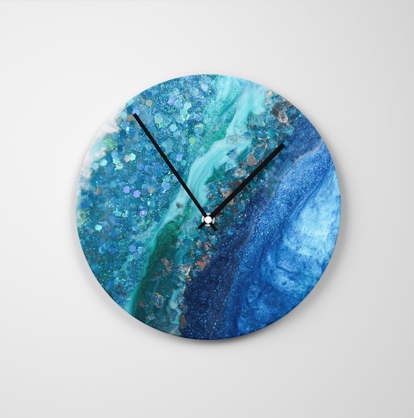 Elucidation Round Glass Wall Clock - Opulence