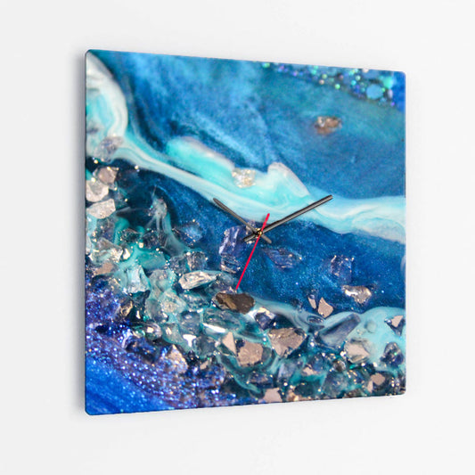 Elucidation Square Glass Wall Clock - Elegance