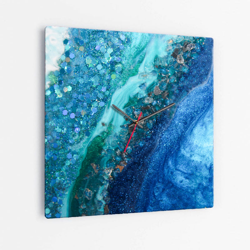 Elucidation Square Glass Wall Clock - Opulence