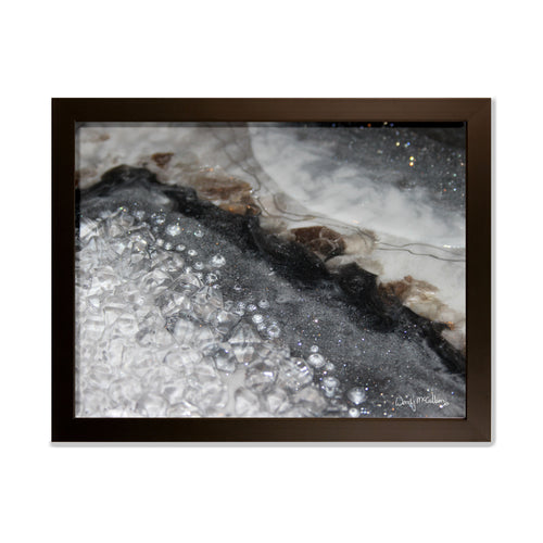 Grey Moonstone - Opulence framed print.