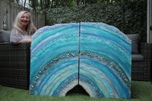 Load image into Gallery viewer, Atlantis 2 part diptych resin geode