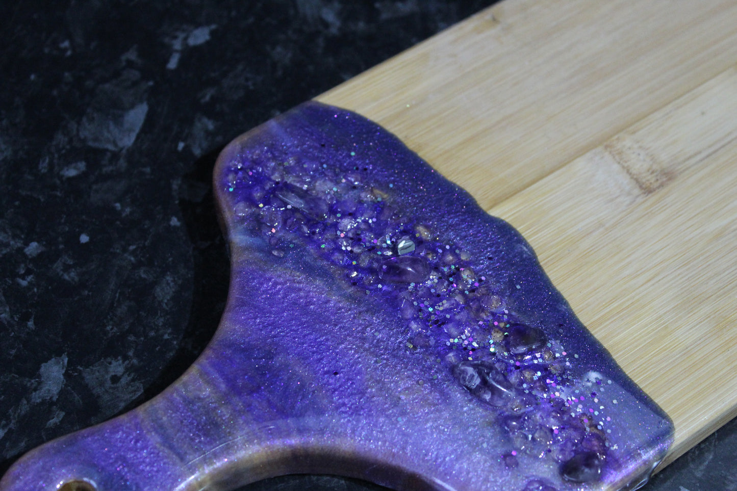 Amethyst Crystal Serving board - Charcuterie Board: Functional Art for Your Home