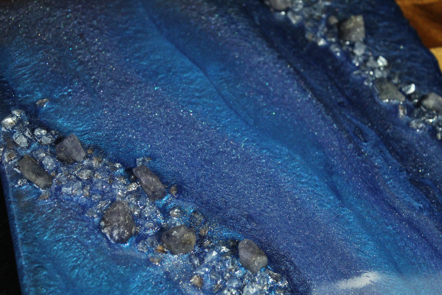 Tanzanite Acacia Serving board - Resin Charcuterie Board