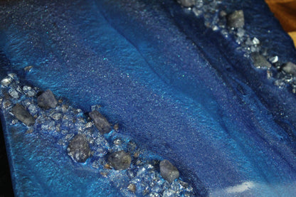 Tanzanite Acacia Serving board - Resin Charcuterie Board