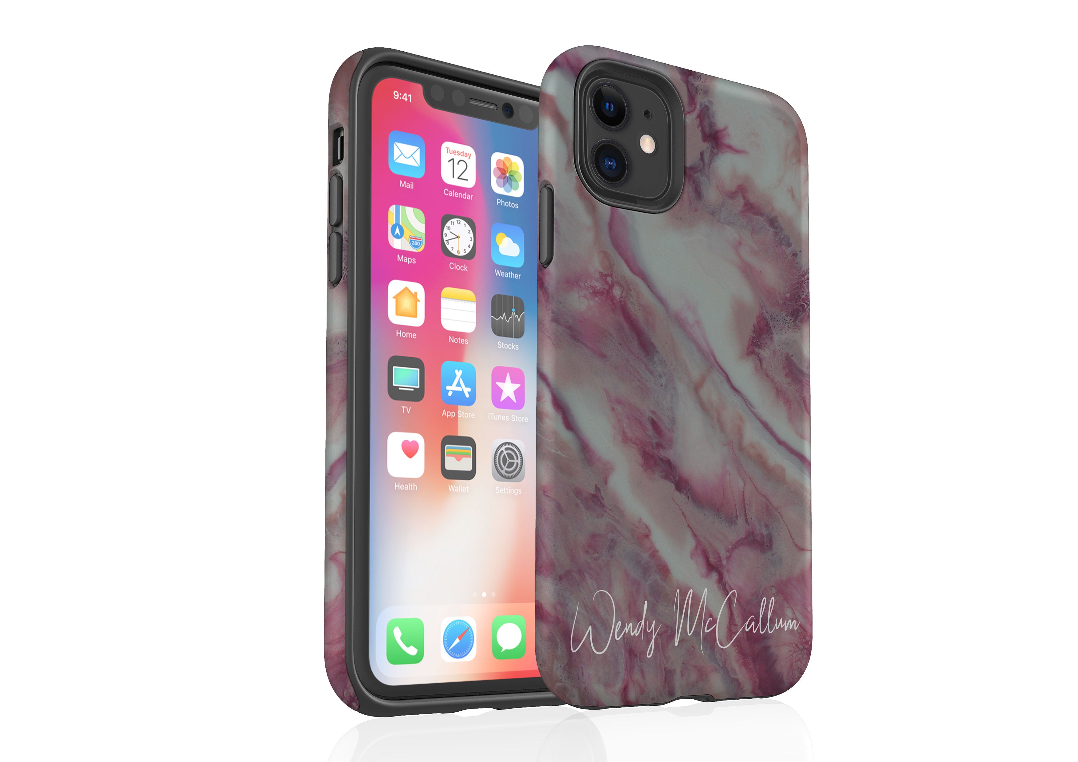 Raspberry Ripple Tough Phone Case Wendy McCallum Art