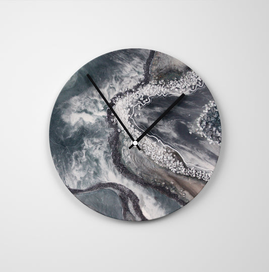 Vista Round Glass Wall Clock - Opulence