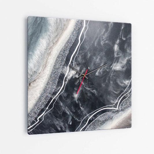 Vista Square Glass Wall Clock - Elegance