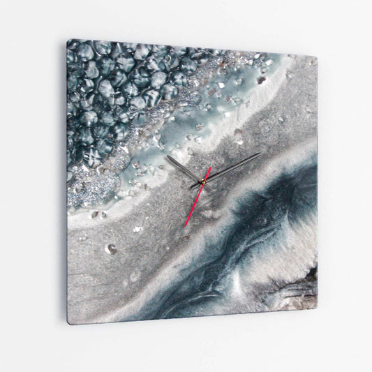 Vista Square Glass Wall Clock - Grace