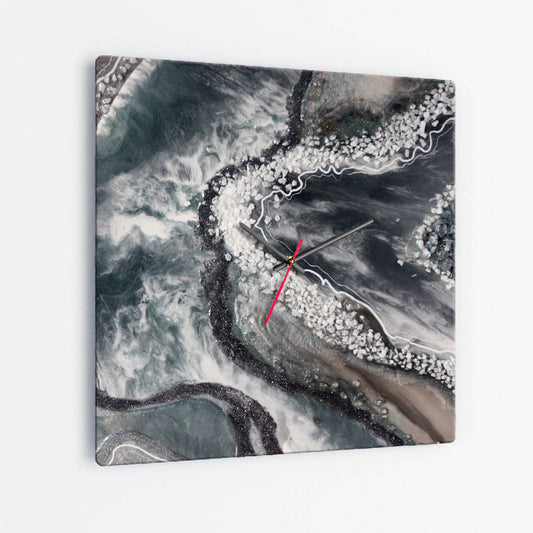 Vista Square Glass Wall Clock - Opulence